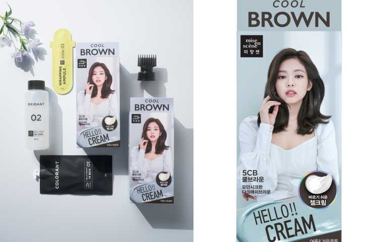 魅尚萱的Hello Cream 5CB亞麻冷棕染髮霜，堪稱居家染髮手殘必備救星，輕鬆染出韓韶禧同款髮色。（圖／品牌提供）