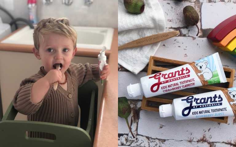 兒童專用 Grants 澳洲格蘭特大自然牙膏（藍莓和草莓）150元。（圖／品牌提供）