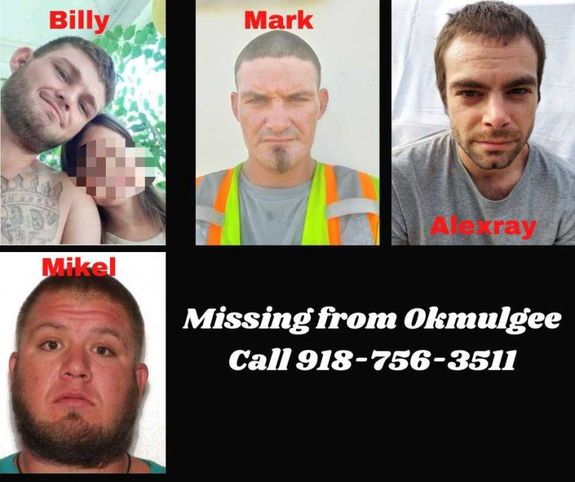 奧克拉荷馬州奧克穆吉警方公佈遭肢解4名男子照片。（圖／翻攝自臉書@Okmulgee Police Department）
