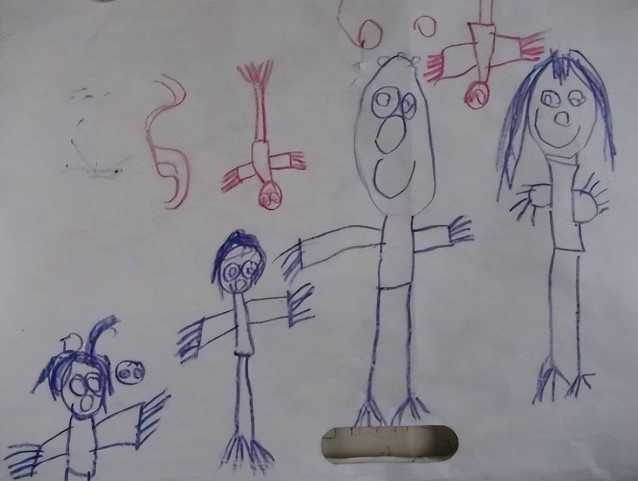 推特用戶分享自己5歲兒子的神祕畫作。（圖／翻攝自推特）