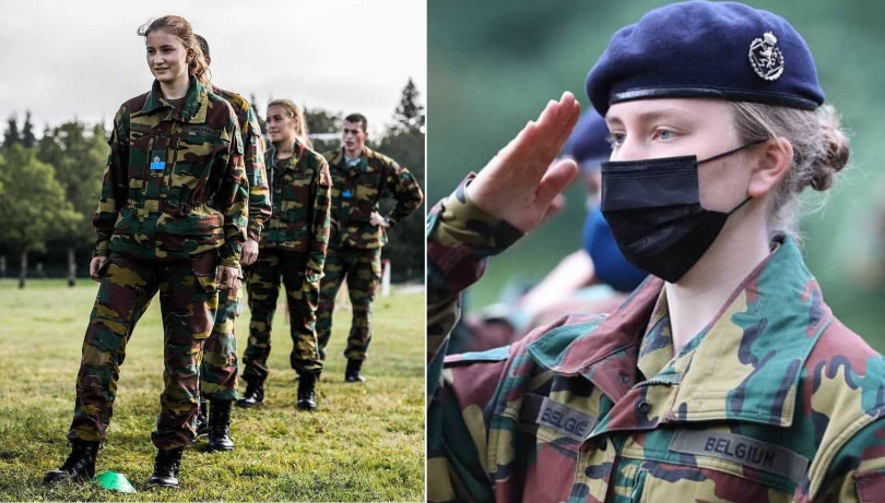伊莉莎白公主今年7月完成比利時皇家軍事學院為期一年的社會和軍事科學訓練。（圖／翻攝自推特）