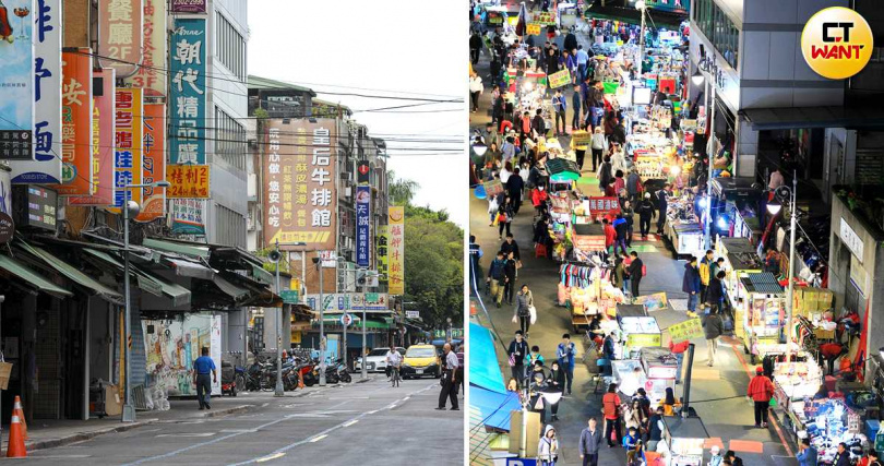 艋舺夜市自治會會長敏敏表示，去年三級警戒之前，店家就已經自主停業（左），目前人潮約恢復1~2成。（圖／林士傑攝、翻攝自禾順行旅臉書）