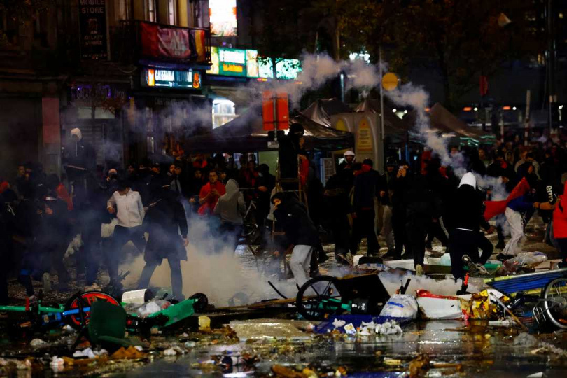 比利時爆冷輸給摩洛哥，結果比利時首都爆發球迷暴動。（圖／達志／路透社）