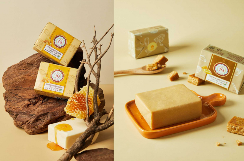 品牌也開發使用岡山蜂蜜製作的「蜂蜜發酵奶油抹醬」（左，190元／200g）
