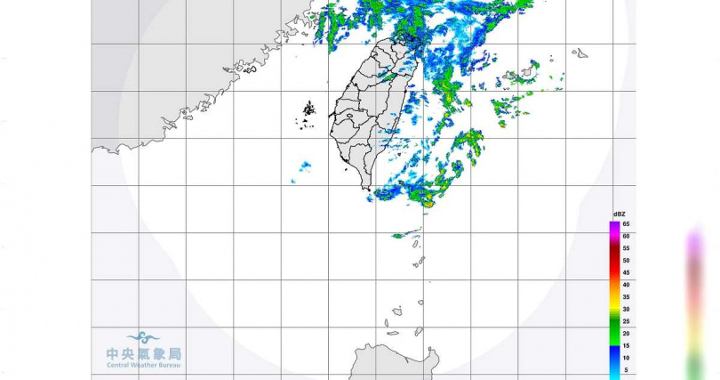 北部及東半部有明顯雨勢。（圖／氣象局）