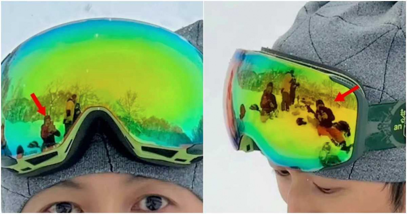 謝霆鋒曬出多張滑雪照，有網友發現王菲疑似同行遊玩。（圖／翻攝自微博）