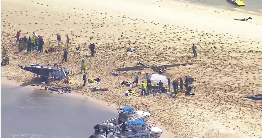 澳洲昆士蘭州今日發生一起飛航意外，2架直升機不慎在黃金海岸上空相撞，造成至少4人死亡。（圖／達志／美聯社）