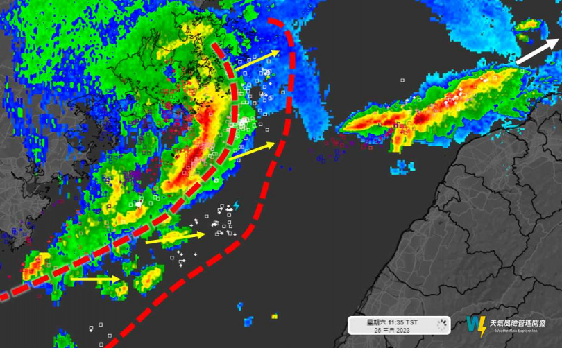 專家表示，目前在福建沿海有像上次引發北部強風的系統。（圖／翻攝自天氣風險 WeatherRisk臉書）