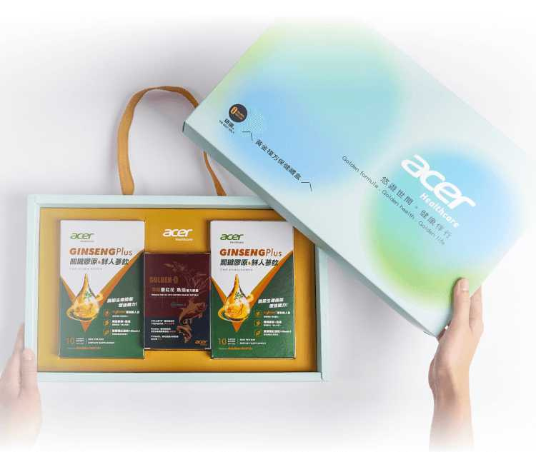 acer Healthcare人蔘飲、魚油等健康食品做出口碑。（圖／翻攝acer Healthcare官網）