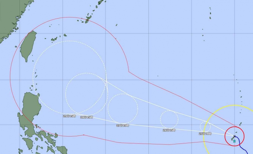 瑪娃颱風路徑有提早北轉的趨勢瑪娃颱風路徑有提早北轉的趨勢。（圖／中央氣象局、日本氣象廳）  