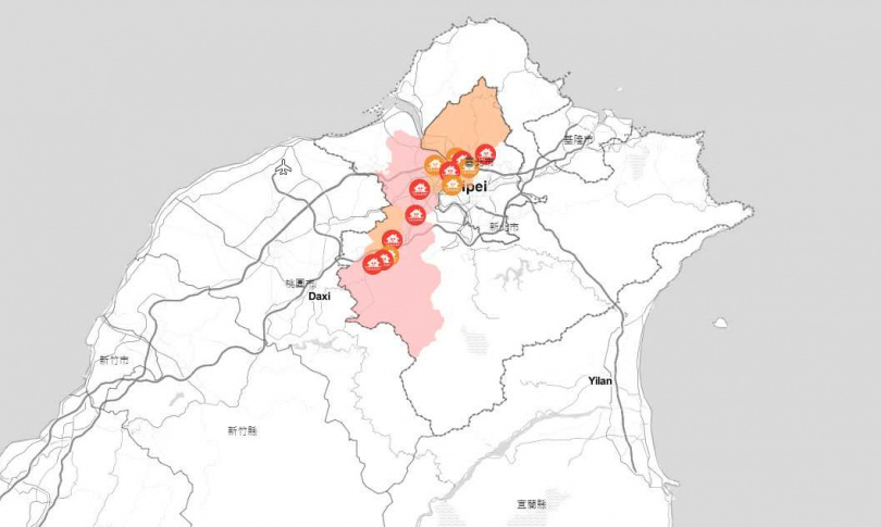 水利署針對雙北發布淹水警戒。（圖／經濟部水利署）