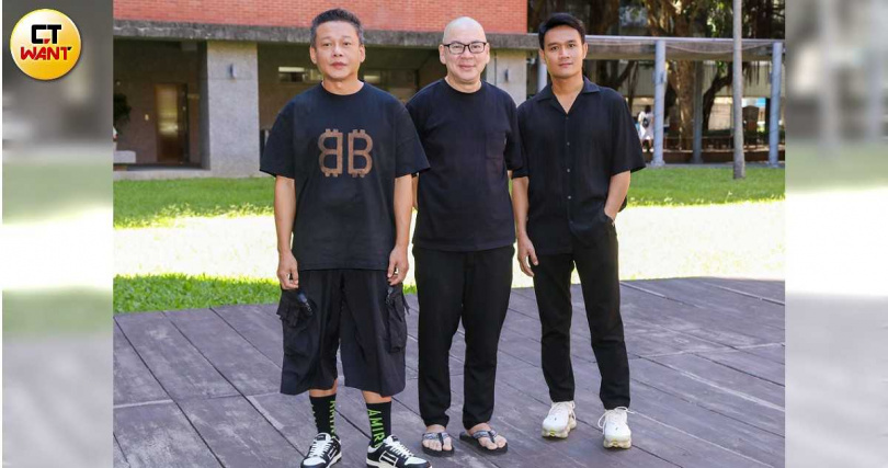 李康生（左起）、導演蔡明亮、亞儂弘尚希出席《日子》宣傳活動。（圖／趙文彬攝）