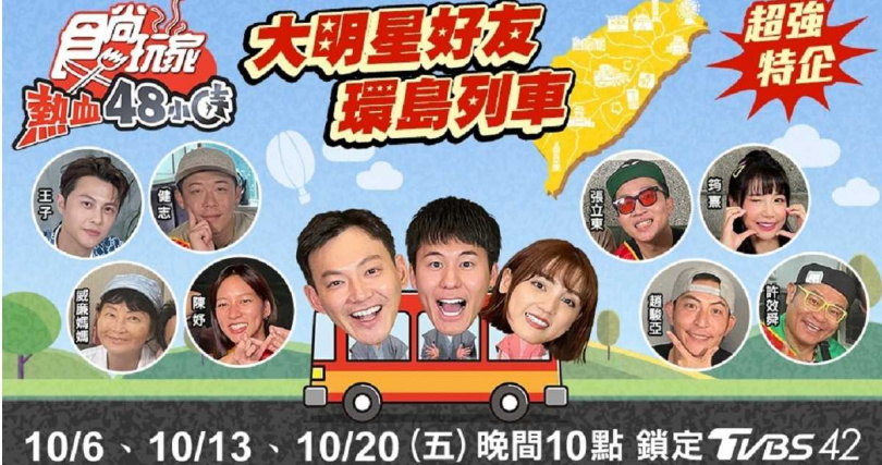 《食尚玩家》熱血48小時特別企劃「大明星環島列車」。（圖／TVBS）