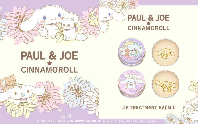 PAUL & JOE X Cinnamoroll 大耳狗聯名系列大耳狗好朋友限量護唇膏(西洋菊花園限量護唇膏和薰衣草甸限量護唇膏兩款) 12g/600元（圖／品牌提供）