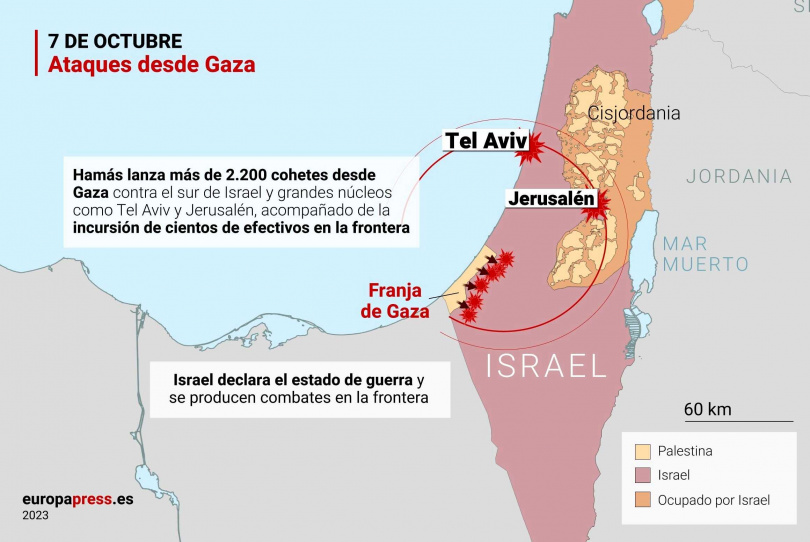 巴勒斯坦國土包括與約旦接壤的約旦河西岸，以及與埃及接壤的飛地加薩走廊。（圖／達志／美聯社）
