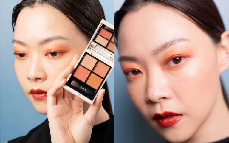 RMK 立體調色眼盤 新色6款/2,150元(模特兒示範的是EX-06，為限定發售)（圖／品牌提供）